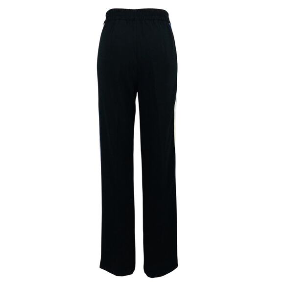 Zara Wide Leg Black Rainbow Side Stripe High Waist Pants Front Zip Flowy Fabric - Picture 4 of 16